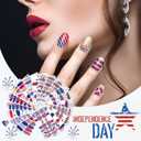 SILPECWEE 20 Sheets 4th of July Nail Wraps Independence Day Nail Polish Stickers Patriotic American Nail Polish Strips Self Adhesive Fingernail Sticker Nails for Women with Nail File
