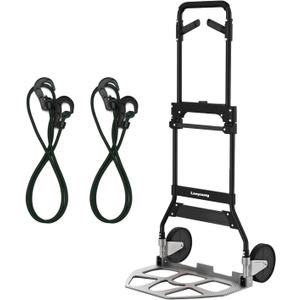 Folding Hand Truck Dolly, 375lb HeavyDuty Aluminum Hand Dolly Cart