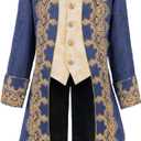 Men's pirate jacket,medieval jacket,steampunk jacket (Blue, M)