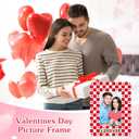 PETCEE Love Picture Frame for Couples - Valentines Day Picture Frame Unique Gift Red and White Heart Design Romantic Valentine's Day Gifts for Him Her Wedding Anniversary Birthday Family Decorations