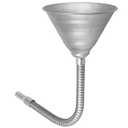 Steel Bendable Universal Spout Funnel with Filter and Flexible Pipe - Galvanized for All Automotive Oils, Diesel Fuel and Other Liquids - Silver