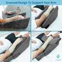 Zomaple Arm Elevation Pillow for Post Surgery Adjustable Arm Support Pillow with Gel Memory Foam & Hot/Cold Pack Couch Rest Pillow for Bed, Carpal Tunnel, Wrist & Elbow Recovery, Help Reduce Pain