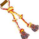 Extra Large Dog Rope Toys for Aggressive Chewers - Tug of War, Interactive, Heavy Duty, Outdoor, Medium to Large Breed Dog Chew Rope with Handle (Yellow)