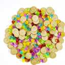 JOYIN Toy 288 Pieces Pirate Gold Coins and Pirate Gems Jewelry Playset Pack Party Favor. (144 Coins+144 Gems)
