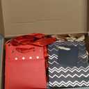 Tenare 12 Pcs Small Gift Bags Mini Metallic Paper Bag Bulk Tiny with Handle Tissue Paper for Gift Wrap Mother's Father's Day Birthday Graduation Party(4 x 2.75 x 4.5 Inch,Red Black White)