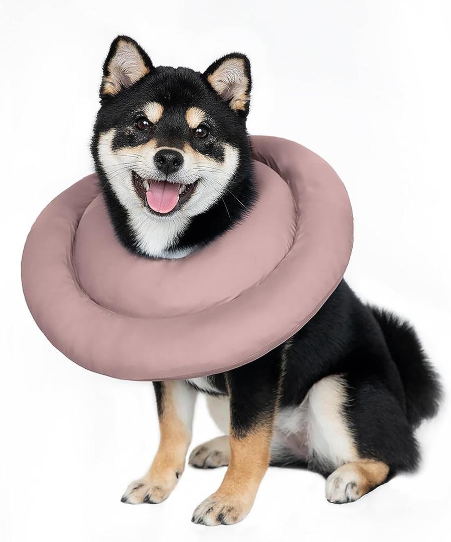 Elizabethan Collar for Medium Dogs & Cats - Soft, Adjustable, Post-Surgery Recovery Donut Collar (2XL(Neck Girth:8.7-19.2" Height:9.0-11.0"), PINK)