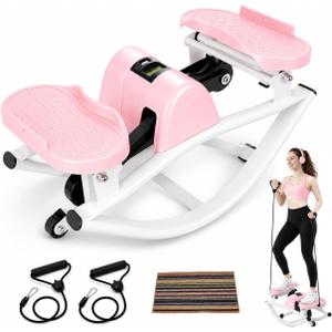 Rock Stepper Side to Side Portable Lateral Rocking Stepper with Digital Display and Non-Slip Mat Mini Steppers for Exercise at Home