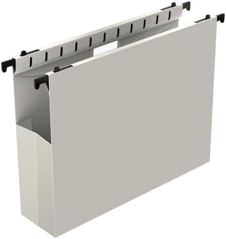 Ansook Plastic Expanding Hanging File Folders,12 Pack Reinforced Extra Capacity Hang Folders,Letter Size,Accordian Pocket,Heavy Duty 2 Inch Expansion,Hanging Folder Organizer for Office Home,Grey (Gray)