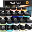 Nicpro 14 Colors Chalk Paint for Furniture, 2 fl oz (60ml) Ultra Matte Finish Acrylic Craft Paint, Non-Toxic Chalk Furniture Paints for Wood, Metal, Cabinets, Home Decor with Liquid Wax, Color Wheel