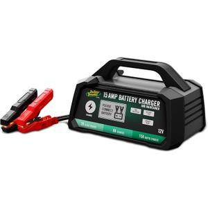 Battery Tender 15 AMP Battery Charger and Maintainer - 12V Switchable 15 AMP / 8 AMP / 2 AMP - Selectable Chemistry Standard AGM Gel - LCD Display - 022-0234-DL-WH