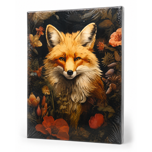 Magical Forest Animal Canvas Wall Art Flowers And Wild Animals Prints Wall Decor Dark Cottagecore Posters Gothic Vintage Botanical Floral Painting Picture Nature Room Decor Bedroom Decoration Framed, 12x16 Inches