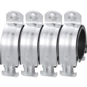 uxcell Rubber Cushion Strut Clamp 4Pcs 1-1/2" Cushioned Clamp Strut Rigid Steel Pipe Clamp for Mounting PEX Pipe Tubing to Strut Channels Use