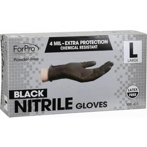 ForPro Disposable Nitrile Gloves, Chemical Resistant, Powder-Free, Latex-Free, Non-Sterile, Food Safe, 4 Mil, Large, 100 Count 
