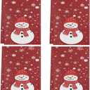 Winter Snowman Kitchen Towels Set of 4 Xmas Snowflake Dish Towels Bar Absorbent Cleaning Tea Towel for Home Dining Restaurants