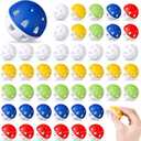 Junkin 50 Pack Practice Golf Balls Limited Flight Plastic Impact Golf Balls 1.65 Inch Hollow Soft Training Resistant EVA Foam Realistic Feel for Indoor Outdoor Swing Training (Colorful)
