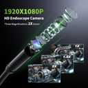 Endoscope Camera with Light, 4.3" Inspection Camera, 1920P HD Borescope with 8 LED Lights, IP67 Waterproof Snake Sewer Tools, 16.4ft Semi-Rigid Drain Endoscope Cool Gadget (Green)