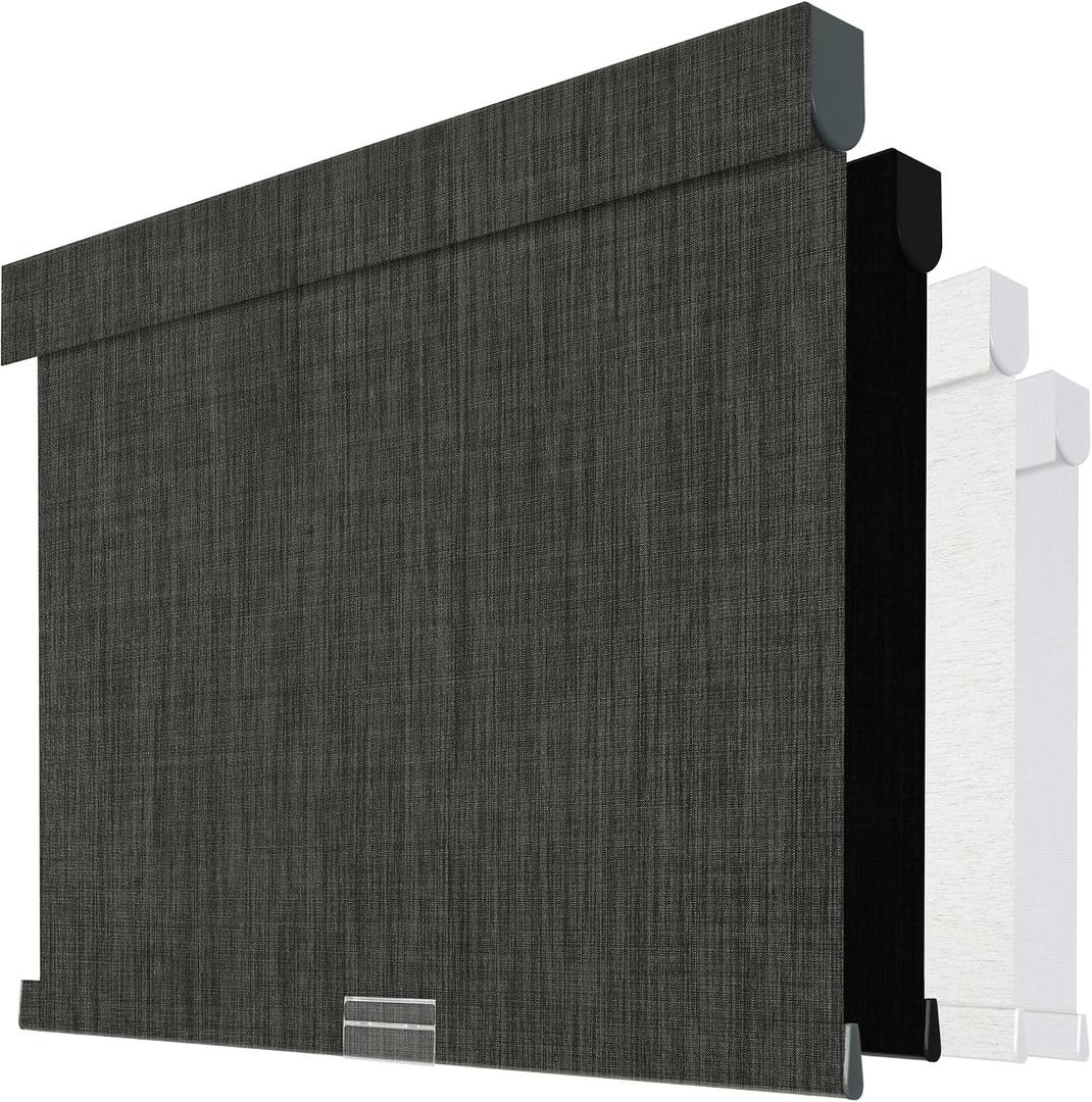 Boolegon Cordless Blackout Roller Shades for Windows, Grey, 23" W x 72" H