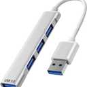 USB 3.0 Hub, 4-Port USB Hub USB Splitter USB Expander for Laptop, Xbox, Flash Drive, HDD, Console, Printer, Camera, Keyborad, Mouse and More