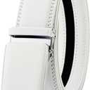 KUULIMEE Men's Belt, Ratchet Dress Casual Belt with Adjustable Automatic Buckle Trim to Fit-WHITE-51-110