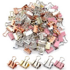 Mini Binder Clips, Paper Clip, Small Paper Clamps 15mm (5/8 inch), 100 Pack Micro Size Office Clips for Home School and Business (Multicolored)