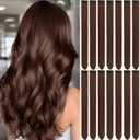 Colored Hair Extensions 14 PCS, 20 In Dream Rainbow Clip in Hair Extensions Party Highlights, Colorful Long Straight Synthetic Hairpieces for Girls Women Kids Gift(Light Brown)