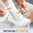 Slim-Fit Ankle Brace for Sprained Ankle, Quick Lace Up Ankle Support for Women Men with 2 Auto-Shaped Pads, Air Fabric Cool Ankle Stabilizer for Injury Recover, Running,Sports, White,S