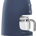 Smeg 50's Retro Style Aesthetic Drip Coffee Machine with 10 Cup Glass Carafe, Auto Start Feature, Keep Warm Plate, and Two Coffee Strength Settings (Navy Blue)