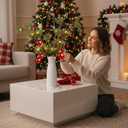 Norme 2 Pcs 24in Light up Artificial Pine Branches with Red Christmas Ball Set Christmas Greenery Pines Branches Stems for DIY Flower Arrangement Xmas Outdoor Home Decor Gifts for Lover and Friends