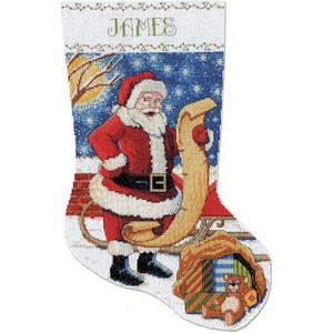 Design Works Crafts Santa's List Counted Cross Stitch Stocking Kit