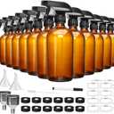 16oz Amber Glass Spray Bottles,Glass Spray Bottles for Cleaning,spray Bottle for Hair,Amber glass Spray Bottle for Window cleaner, plants, aromatherapy, facial hydration, hair care, flowers 12pcs