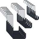 Hotop 18pcs Rafter Hanger Heavy Duty Large S Hooks Rafter Hanger for Garage Ladder Bike Fence Storage Organizer Hooks S Shaped Hooks Hanging Hangers Hooks (Large, Medium, Small), Black