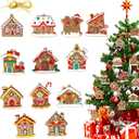 Christmas Gingerbread House Decorations PVC Soft Glue Hanging Christmas Tree Decoration Scene Layout Props (12)