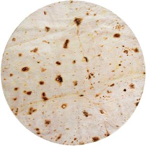 CASOFU Burritos Tortilla Throw Blanket, Double Sided Giant Flour Novelty Blankets for Your Family, 285 GSM Soft and Comfortable Flannel Taco Blanket.(Beige, 71 inches)
