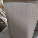 Mind Reader 60L Slim Laundry Hamper, Clothes Basket, Lid, Linen Design, Plastic, Ivory