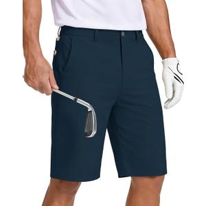 JWM Mens Golf Shorts 8"/11" Inseam - Stretch Lightweight Quick Dry Flat Front Hybrid Casual Dress Work Shorts with Zip Pocket, Size 34 