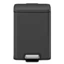 EKO Madison Matte Black Stainless Steel 3.2 Gal/12L Bathroom Small Step Trash Can or Recycling Bin, Removable Inner Liner, Soft Close Lid, Fingerprint Resistant Finish