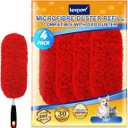 KEEPOW 4 Pack Microfiber Heavy Duty Reusable Duster Refills Compatible with OXO Duster, Microfiber Dusters for Cleaning Compatible with OXO Microfiber Duster for Ceiling(Handle is Not Included)
