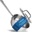 Misen 5-Ply Stainless Steel Saucier with Lid - Induction-Compatible Pan with Curved Sides for Smooth Stirring - Oven Safe to 800F  Even Heat Distribution & Ergonomic Handle - 0.75 QT