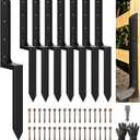 8PCS Fence Post Repair Kit, Heavy Duty Fence Posts Repair Stakes for Fix Wooden Broken Posts, Repair Tilted (8, Black)
