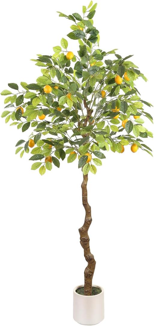Artificial Lemon Tree, 5 feet Indoor Fake Plants, Comes with 21 Simulated Lemon Fruits, Adjustable Branches, for Home Living Room Decorations and Office Decorations Artificial Lemon Tree, 5 feet Indoor Fake Plants, Comes with 21 Simulated Lemon Fruits, Adjustable Branches, for Home Living Room Decorations and Office Decorations