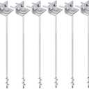 Ground Anchors Screw In - 24" Set of 4,6,8 with Brackets and Drill Bit - Earth Anchors - Mobile Home Anchors - Storage Shed Anchor Kit - Swing Set Anchors for Metal Swing Set - Playset Anchors - Ties