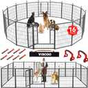 Dog Playpen Outdoor, 16 Panels 40" High Metal Dog Fence with Gate, Pet Fence for Large/Small Dogs, Portable Dog Fence for RV Camping, Yard