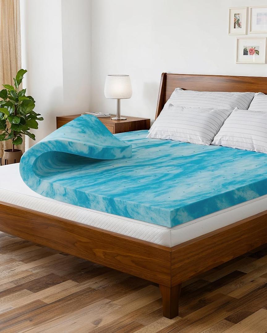 3 Inch Memory Foam Mattress Topper Queen Size - Super Soft Gel Infused Bed Topper - Plush Ventilated Mattress Pad for Pressure Relief & Pain-Free Sleep - CertiPUR-US & Oeko-TEX Certified Foam