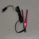 Terviiix Mini Flat Iron Adjustable Temperature, Travel-Size Mini Hair Straightener, Small Flat Irons for Short Hair/Curls Bangs, Ceramic Portable Tiny Hair Curler, Dual Voltage, Auto-Off, Pink, 1/2''