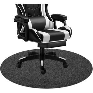Office Chair Mat, 39"x39" Round Floor Protector Mat for Very Low Flat or No Pile Carpet/Hardwood Floor, Multi-Purpose Desk Chair Mat RugDark Grey
