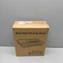 Small Expandable Over The Sink Dish Drainer Drying Rack In Stainless Steel Metal For Kitchen, Counter Space Saving Compact Above Plate Dryer Strainer, Adjustable Hanging Inside Sink Wire Drain Holder