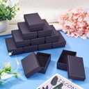 Craftdady 24pcs 3 x 2 x 1 Inch Small Gift Boxes Cardboard Jewelry Necklace Boxes Earring Pendants Boxes Black Rectangle Sponge Ring Boxes for Bracelet Jewelry Display
