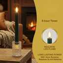 Simplelight Green Flameless Taper Candles with Timer - Battery Operated Advent Wreath Candles, LED Candlesticks, Plastic, H:9 Inch (Green)