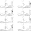 Feekoon 8 Packs 6ft Village Light Cord with 1W C7 LED Bulb, Salt Lamp Cord with ON/Off Switch and 2 Spare Fuses, Blow Mold Light Ideal for Christmas Village House Craft Decorations