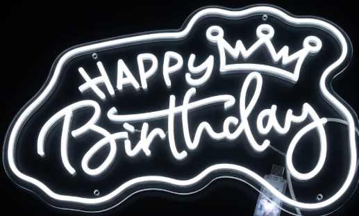 Happy Birthday Neon Signs for Wall Decor USB Dimmer Lighted & Neon Signs LED Suitable for Room Neon Wall Art Light Up Sign for Bedroom Bar Game Birthday Gift Teen Accessories Included